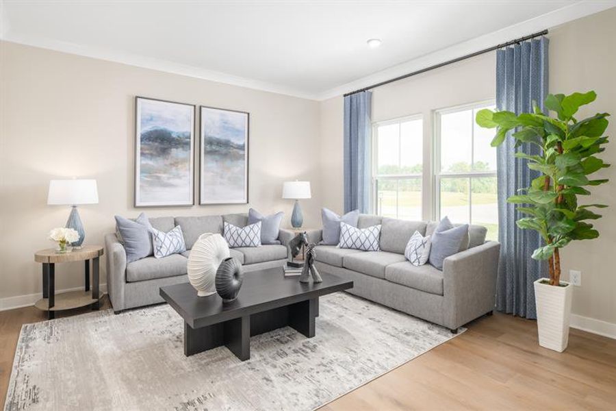 Representative furnished interior of a home built from the Normandy by Ryan Homes in Eagles Crest, Cornelia (Image 13).