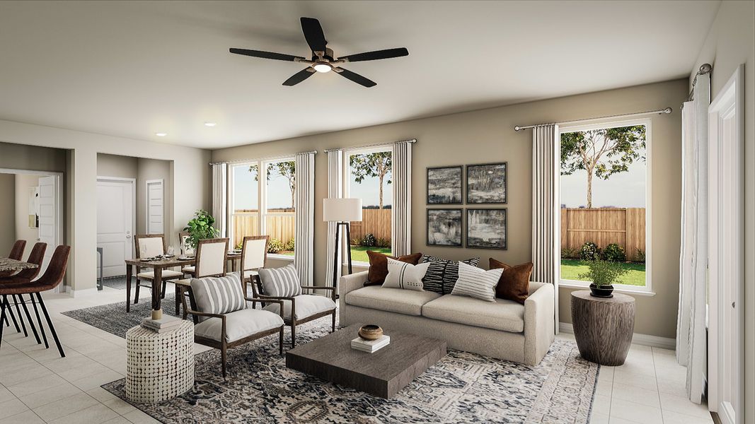 Representative furnished interior of a home built from the Bluebonnet by Tri Pointe Homes in Mason Woods, Cypress (Image 4).