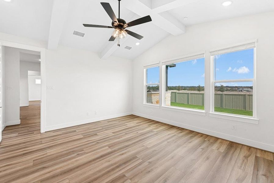 Spacious, unfurnished interior of a new home in Santa Rita Ranch, Liberty Hill (Image 27). Spacious, unfurnished interior of a new home in Santa Rita Ranch, Liberty Hill (Image 27).