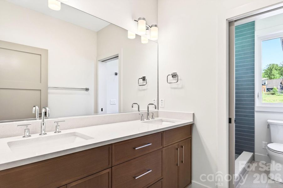 Quartz-Topped Double Vanity
