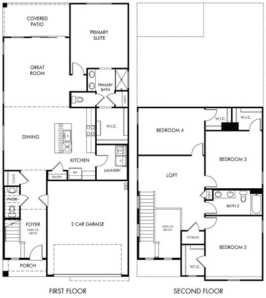 2D floor plan layout of this home in Mandarina - Signature Series, Marana, AZ (Image 2).