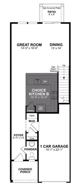 2D floor plan layout of this home in Townes on Leesville, Durham, NC (Image 3).