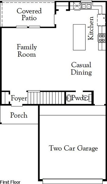 2D floor plan layout for the Kent by Coventry Homes in Creekhaven, Rosharon, TX (Image 3).