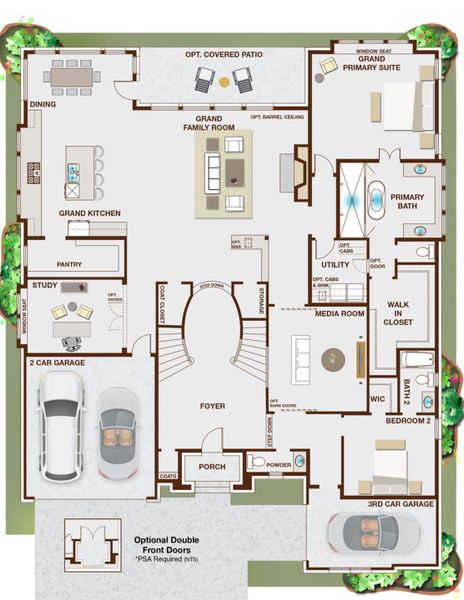 2D floor plan layout for the Grand Park Place by Grand Homes in Heath Golf & Yacht Club, Heath, TX (Image 3). 2D floor plan layout for the Grand Park Place by Grand Homes in Heath Golf & Yacht Club, Heath, TX (Image 3).
