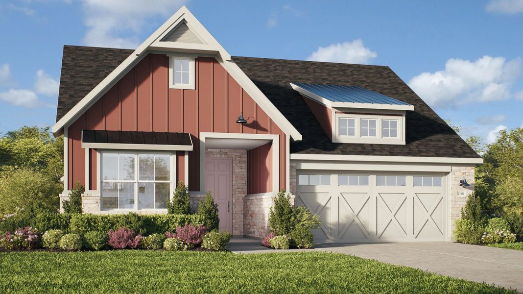 2D floor plan layout for the Juniper by DRB Homes in The Crossvine, Schertz, TX (Image 5).