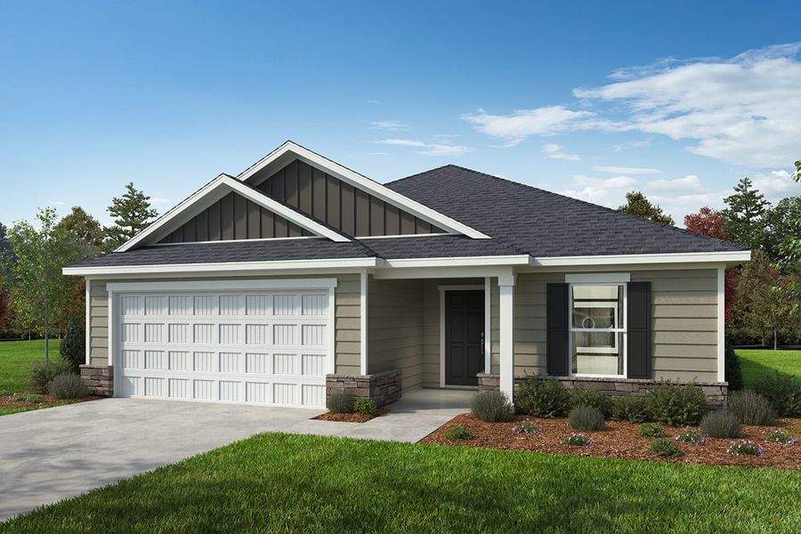 Representative exterior photo of a completed home built from the Plan 2239 by KB Home in Wellington Pointe Classic Series, Monroe, NC (Image 9).