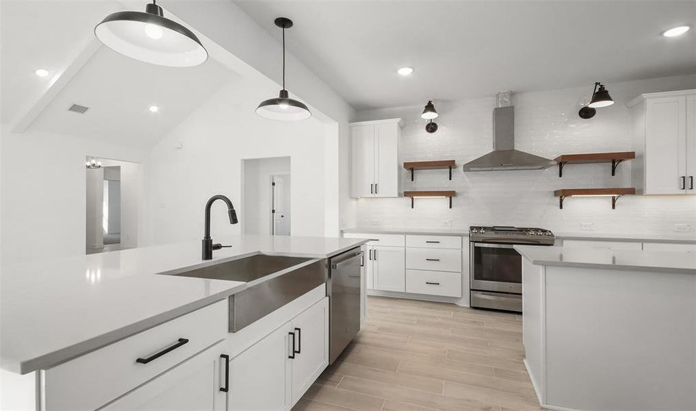 Elegant lighting in kitchen