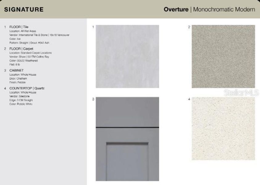 Sample of building materials used in homes in The Towns at Skye Ranch, Sarasota (Image 14).