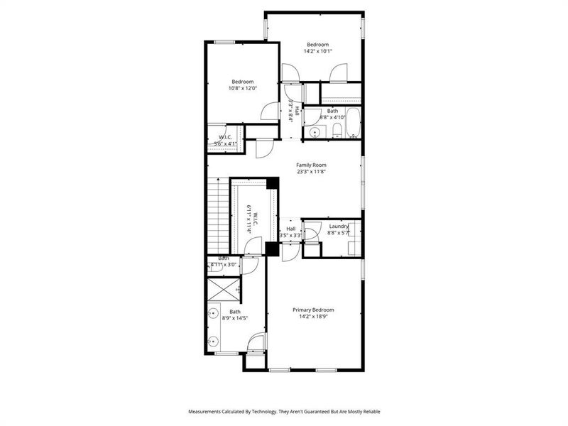 Second level floor plan