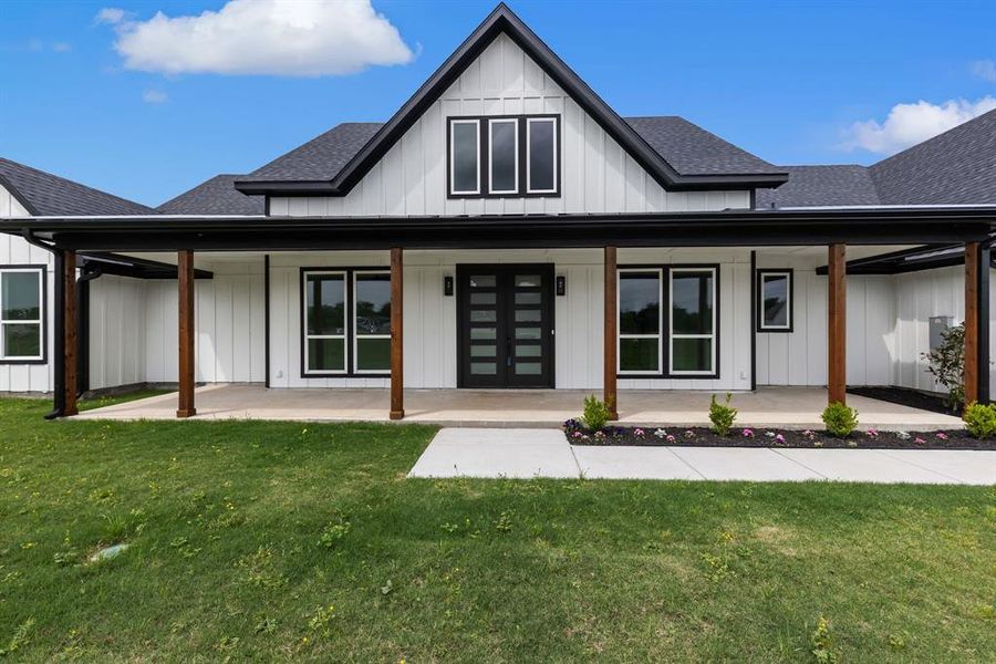 Front exterior of a new home in , Celeste, TX, highlighting curb appeal (Image 27).