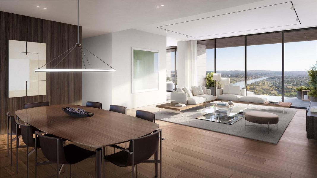 Furnished interior view inside a new home in Four Seasons Private Residences Lake Austin, Austin (Image 7).