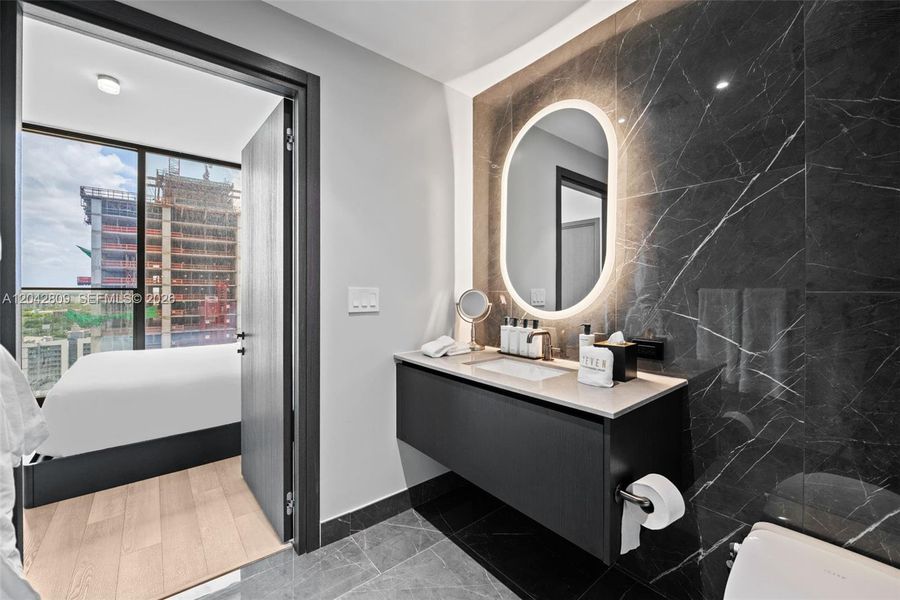 Furnished interior view inside a new home in , Miami (Image 16).
