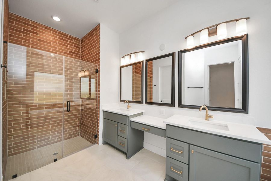 Furnished interior view inside a new home in Meridiana Courtyard Collection, Manvel (Image 15).