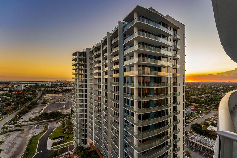WEST VIEW SOUTH TOWER TWILIGHT
