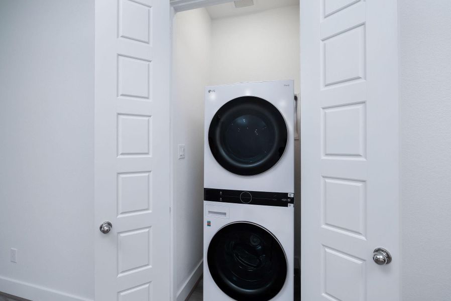 Regular sized washer/dryer included