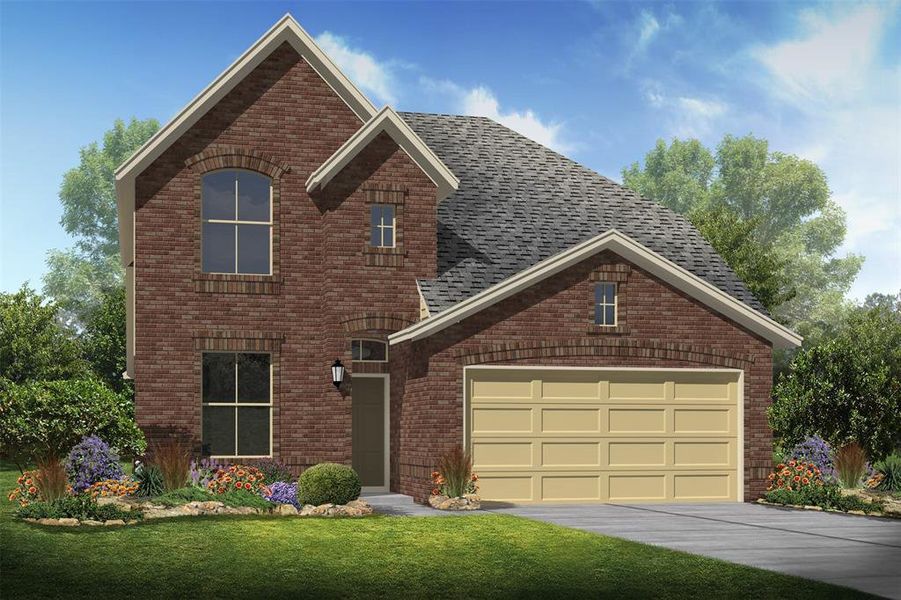 Stunning Palmer II home design by K. Hovnanian® Homes with elevation B in beautiful Lexington Heights. (*Artist rendering used for illustration purposes only.)