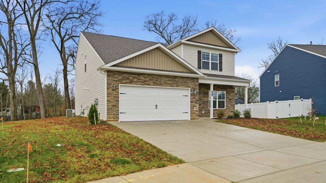 Front exterior of a new home in Keebler Meadows, Johnson City, TN, highlighting curb appeal (Image 18).