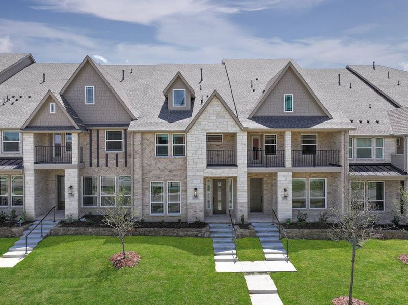 Representative exterior photo of a completed home built from the Acacia R by First Texas Homes in The Abbey at Mercer Crossing, Farmers Branch, TX (Image 1). Representative exterior photo of a completed home built from the Acacia R by First Texas Homes in The Abbey at Mercer Crossing, Farmers Branch, TX (Image 1).