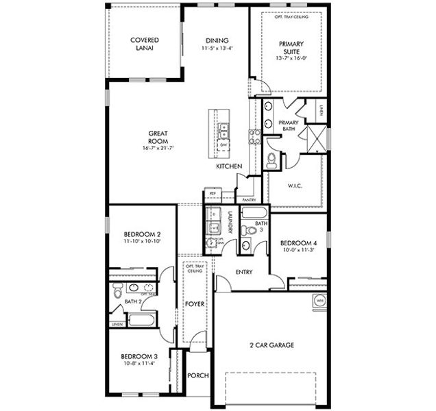 2D floor plan layout of this home in Legends Preserve - Signature Series, Daytona Beach, FL (Image 3).