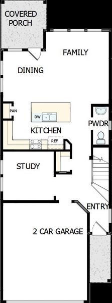 2D floor plan layout of this home in The Twilight at Goodnight Ranch, Austin, TX (Image 3).