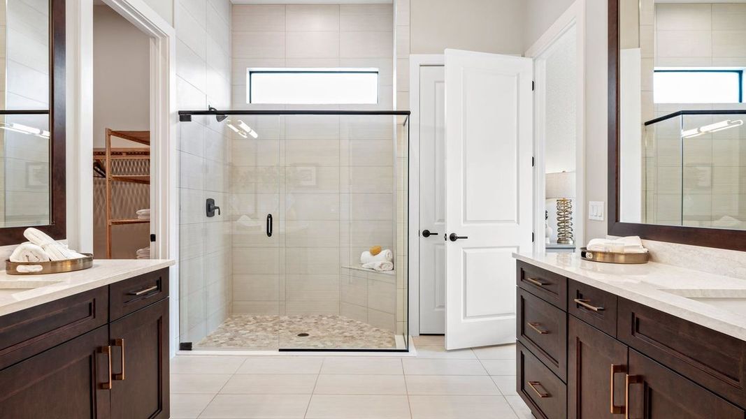 Nataile Model Home | Owner's Bath | Photo from sister community