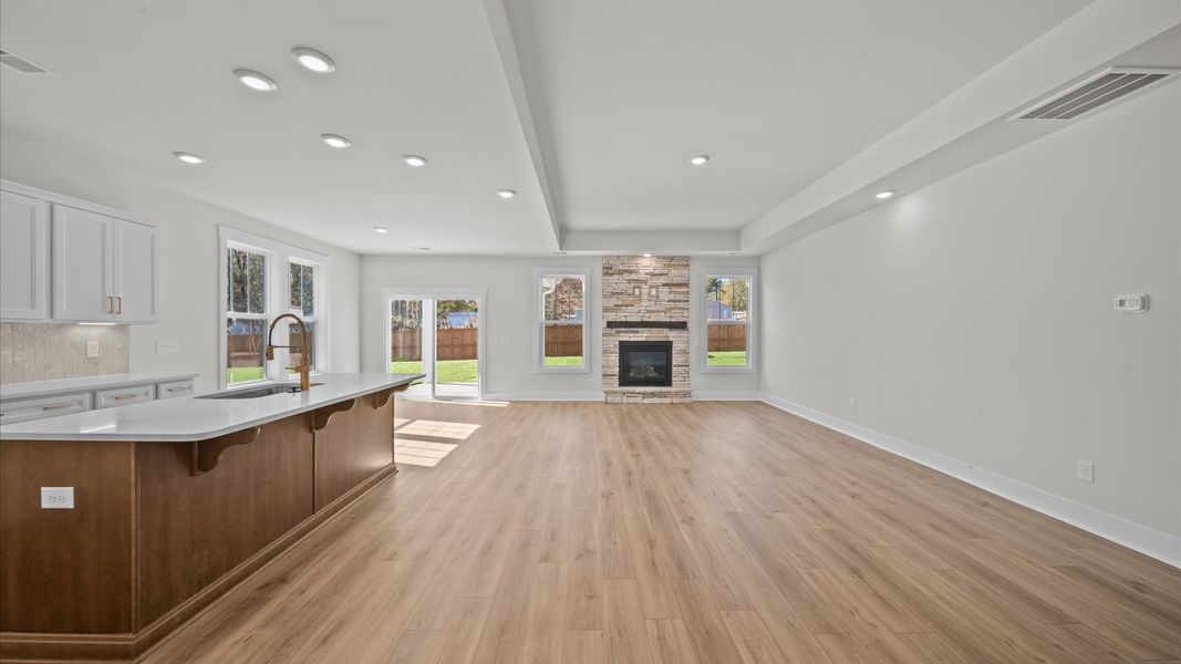 Notable tray ceiling family room designed with high standards perfect for both everyday living and entertaining Notable tray ceiling family room designed with high standards perfect for both everyday living and entertaining