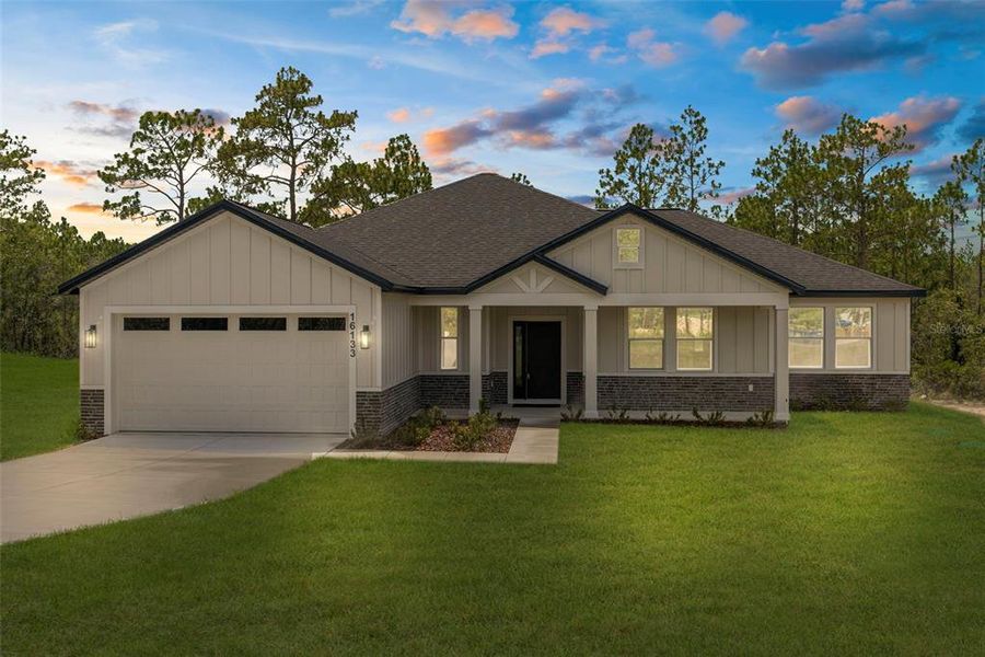 Front exterior of a new home in , Weeki Wachee, FL, highlighting curb appeal (Image 33).