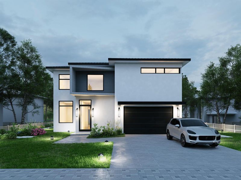 Front exterior of a new home in , Delray Beach, FL, highlighting curb appeal (Image 1). Front exterior of a new home in , Delray Beach, FL, highlighting curb appeal (Image 1).