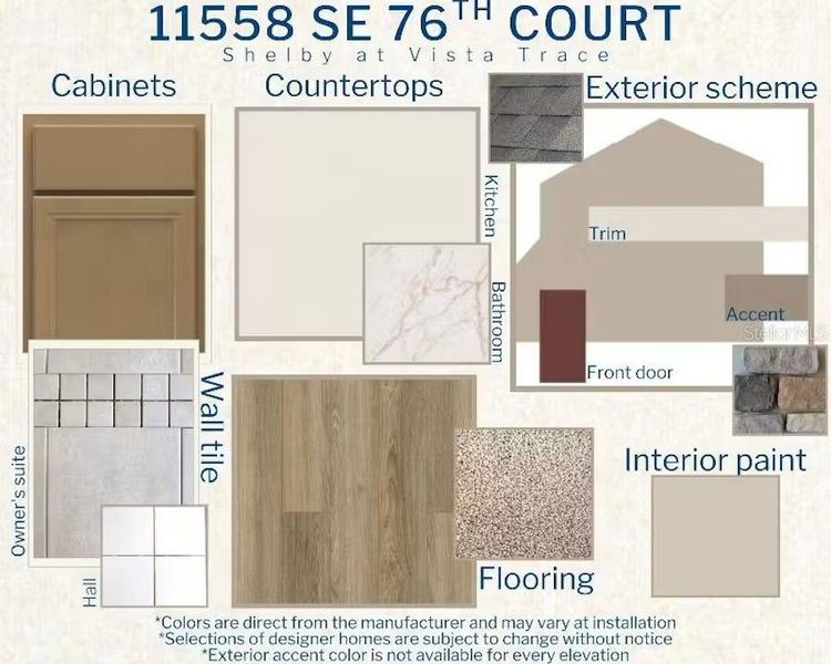 Sample of building materials used in homes in Vista Trace, Belleview (Image 3). Sample of building materials used in homes in Vista Trace, Belleview (Image 3).