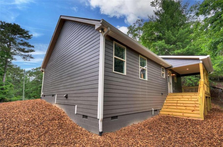 Exterior details and patio area of a home in , Ellijay (Image 17). Exterior details and patio area of a home in , Ellijay (Image 17).
