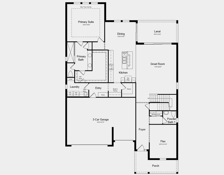 2D floor plan layout for the Nantucket by Taylor Morrison in Esplanade at McKinnon Groves, Winter Garden, FL (Image 3).