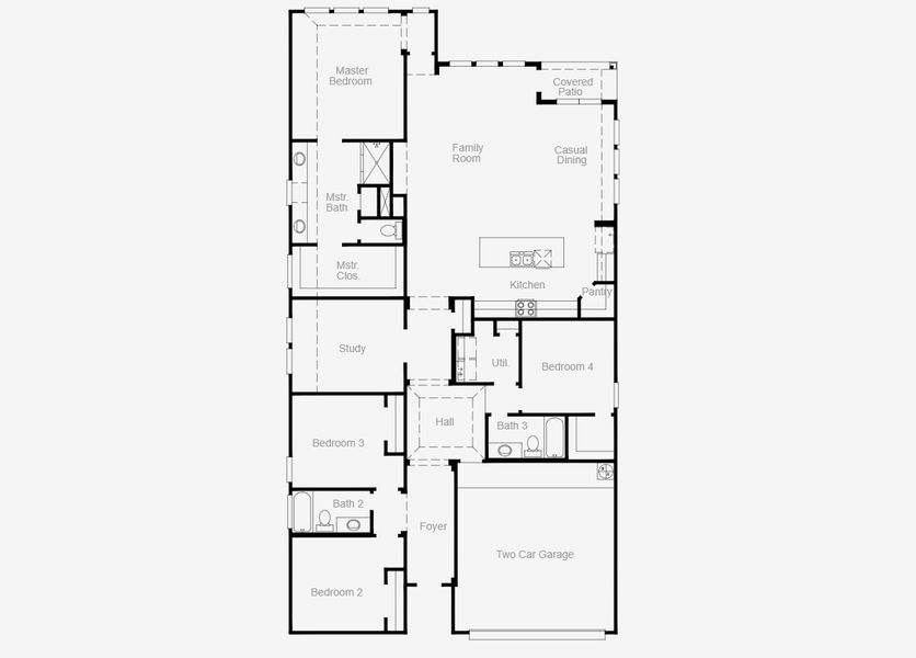 2D floor plan layout for the Somerset by Coventry Homes in Sauls Ranch East, Round Rock, TX (Image 3).