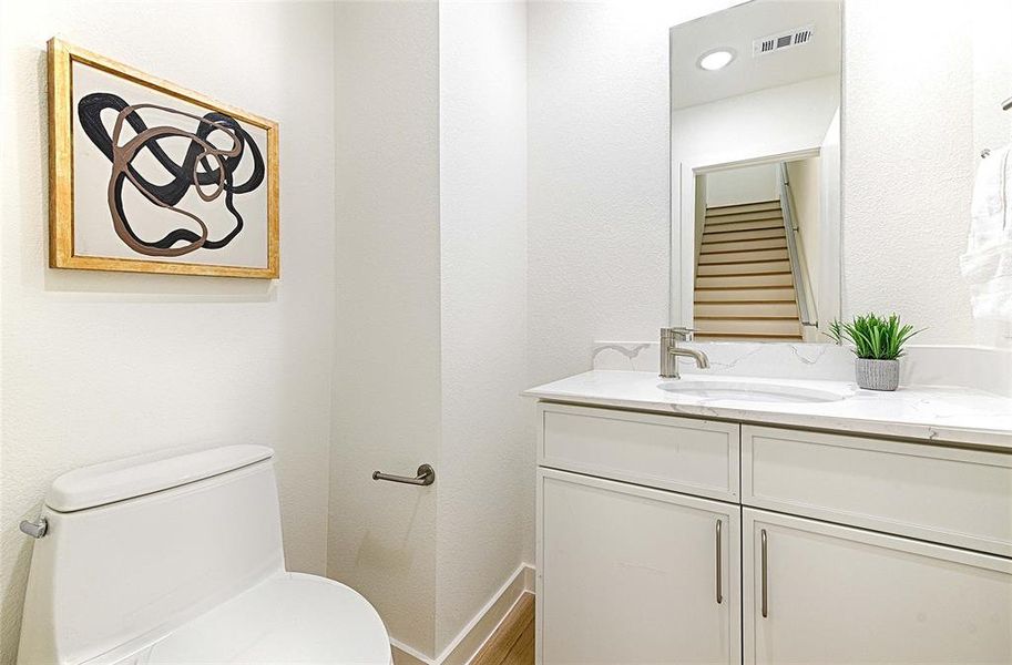 half bath on living floor