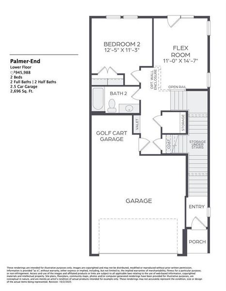 The main level of our Palmer End plan offers a private guest area including a flex room and fenced back yard access.