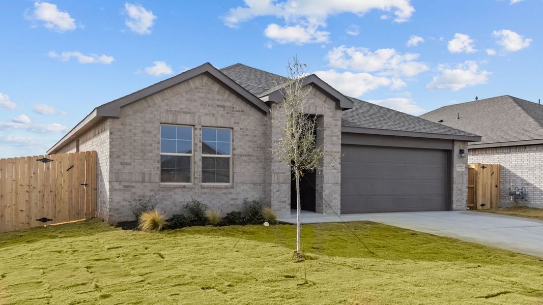 Representative exterior photo of a completed home built from the TEXAS CALI by D.R. Horton in Homestead at Parks Bell Ranch, Odessa, TX (Image 5).
