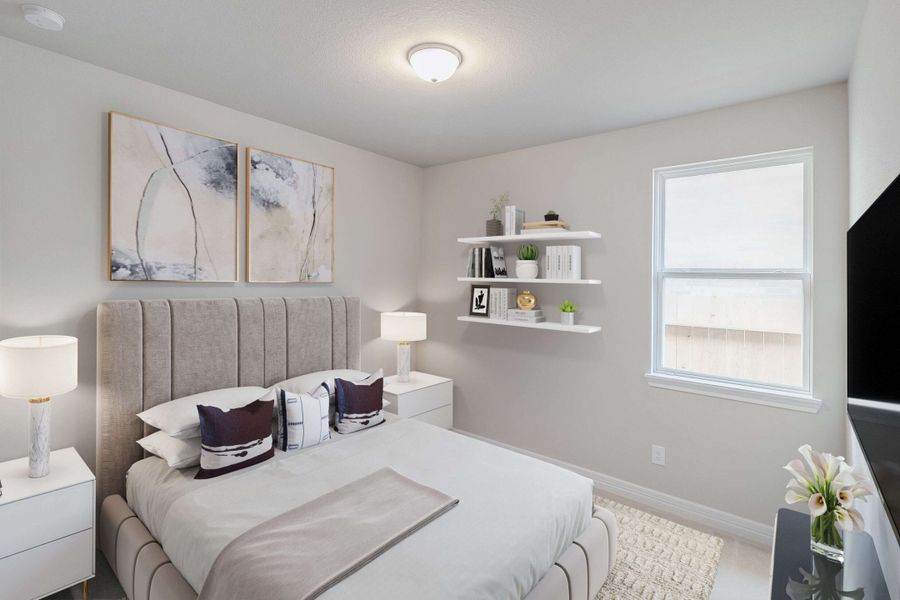 Second bedroom. Note: Sample product photo - actual exterior and interior selections may vary by homesite