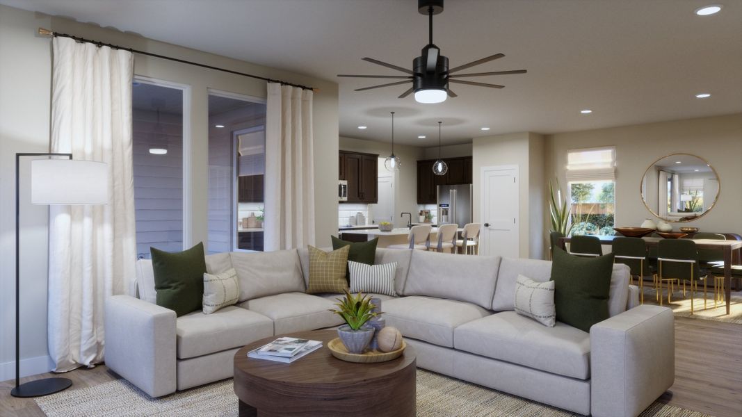 Representative furnished interior of a home built from the 3554 by Risewell Homes in Parkton Square, Kyle (Image 8).