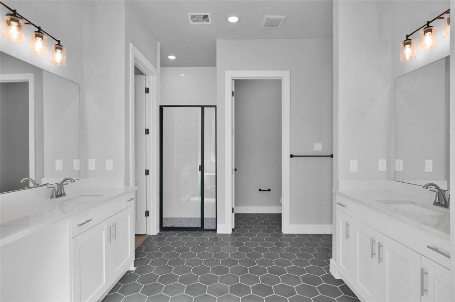Master bath with double sinks Master bath with double sinks