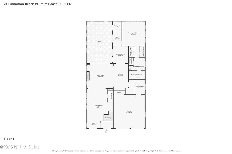 2D floor plan layout of this home in , Palm Coast, FL (Image 7).