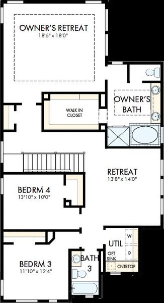 2D floor plan layout of this home in Easthaven at Bridgeland Central - Vision Collection, Cypress, TX (Image 3). 2D floor plan layout of this home in Easthaven at Bridgeland Central - Vision Collection, Cypress, TX (Image 3).