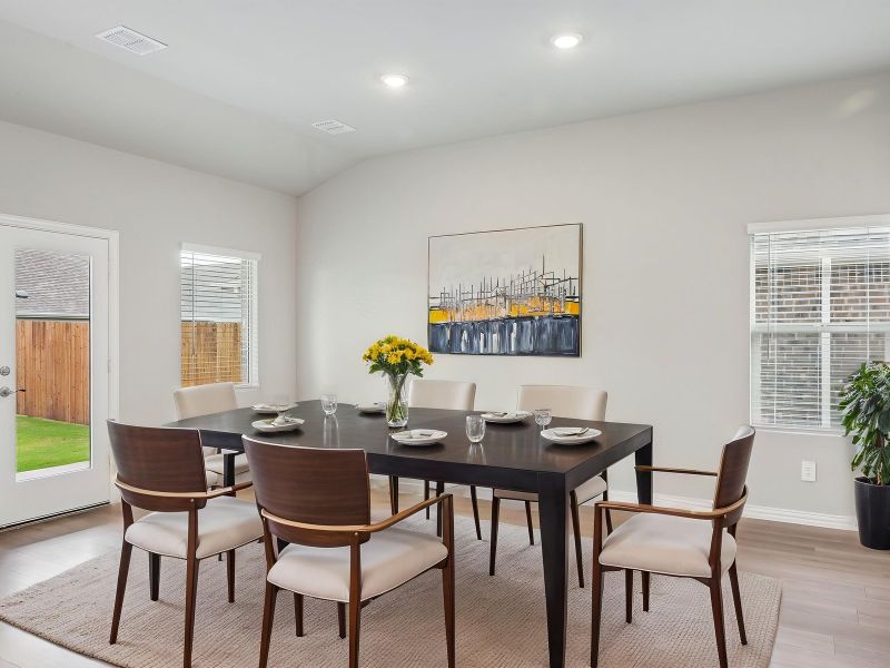 Furnished interior view inside a new home in Parks at Foster Crossing - Signature Series, Anna (Image 4). Furnished interior view inside a new home in Parks at Foster Crossing - Signature Series, Anna (Image 4).