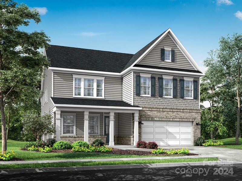 Eckley | The Knox | Exterior Style A Rendering *actual color scheme and orientation varies on this home