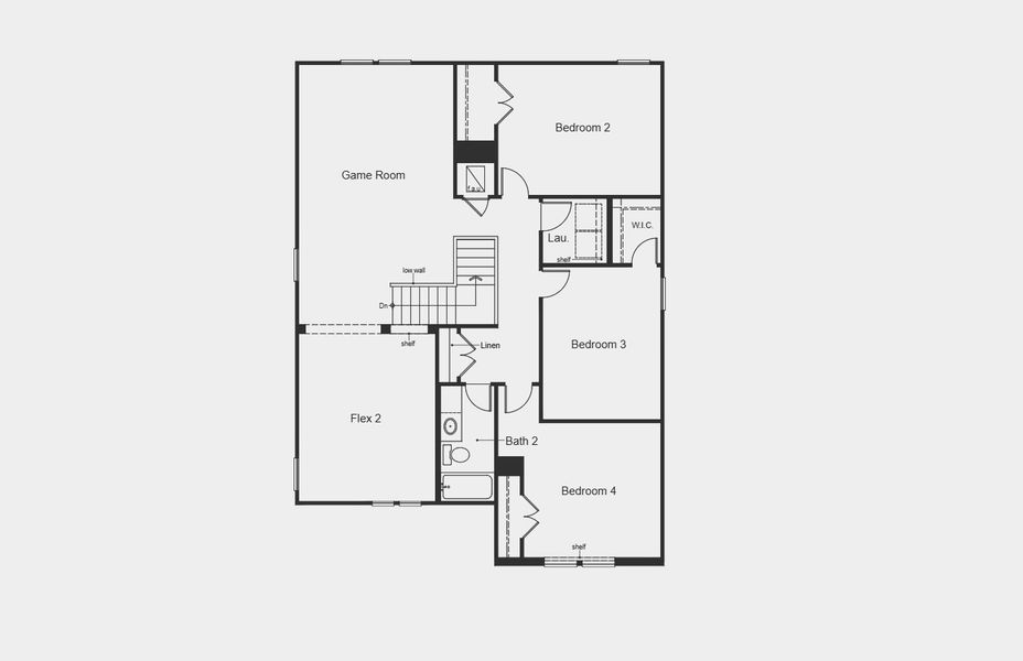 2D floor plan layout for the Plan 2701 by KB Home in Legend Heights - Sterling Collection, New Braunfels, TX (Image 3). 2D floor plan layout for the Plan 2701 by KB Home in Legend Heights - Sterling Collection, New Braunfels, TX (Image 3).