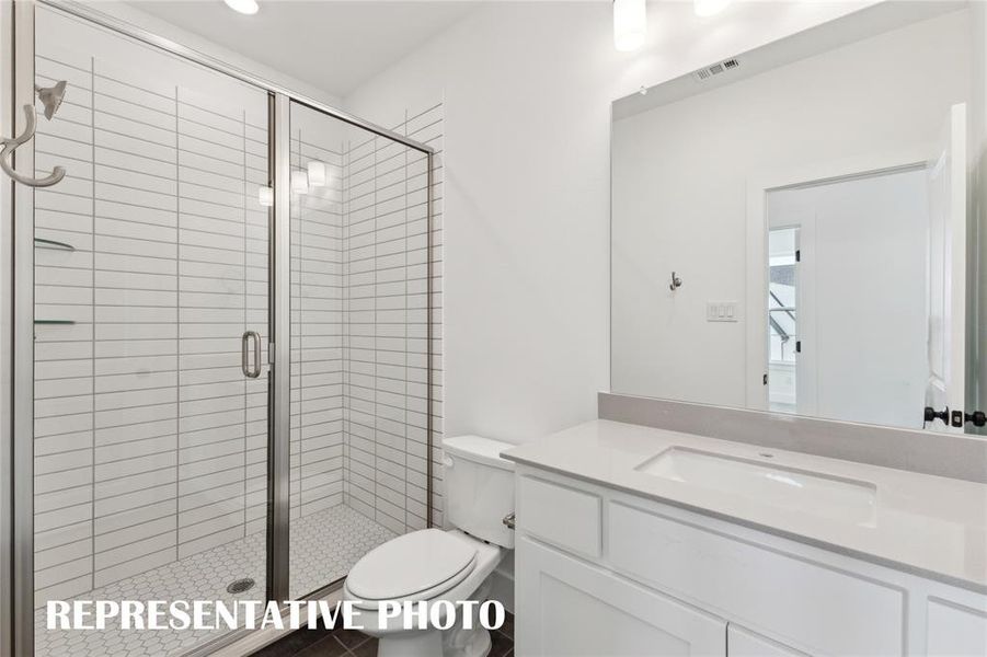 Friends and family will feel right at home in any of the beautifully finished guest baths in this wonderful home!  REPRESENTATIVE PHOTO