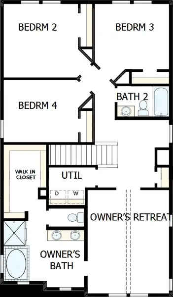 2D floor plan layout of this home in Easton Park – Nelson Village - Haven Series, Austin, TX (Image 4).