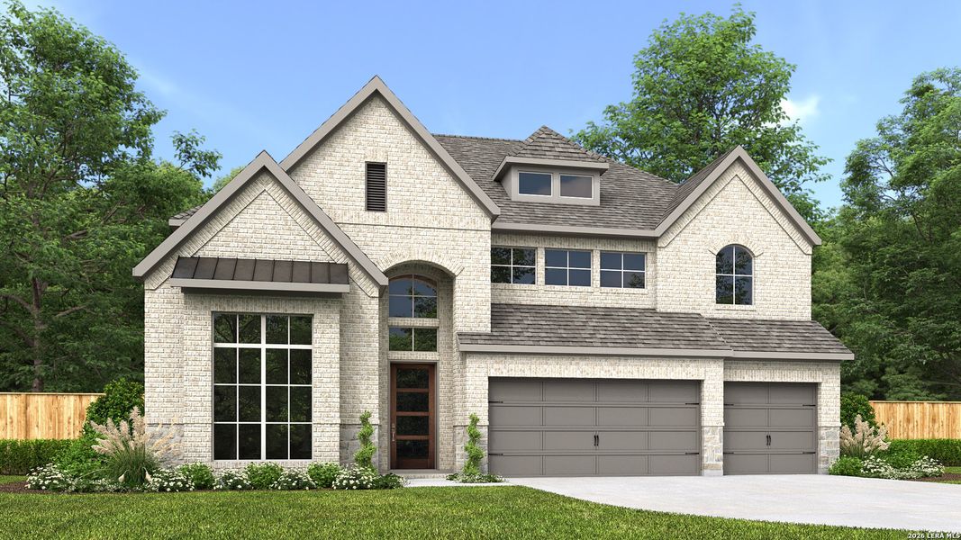 Front exterior of a new home in Haby Hill, San Antonio, TX, highlighting curb appeal (Image 1). Front exterior of a new home in Haby Hill, San Antonio, TX, highlighting curb appeal (Image 1).