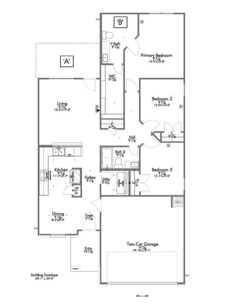 2D floor plan layout of this home in Eastern Wells, Jarrell, TX (Image 4).