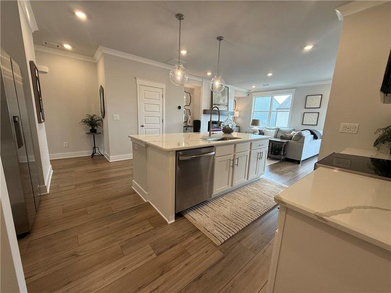 Furnished interior view inside a new home in The Towns at Auburn Station West, Auburn (Image 8).