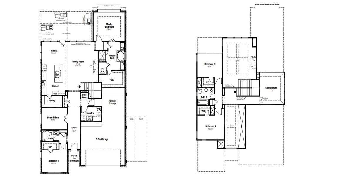 2D floor plan layout for the Lamar by Scott Felder Homes in Windsong, Boerne, TX (Image 3).
