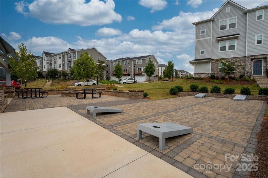 Cornhole boards and fire pit just steps from your front door Cornhole boards and fire pit just steps from your front door